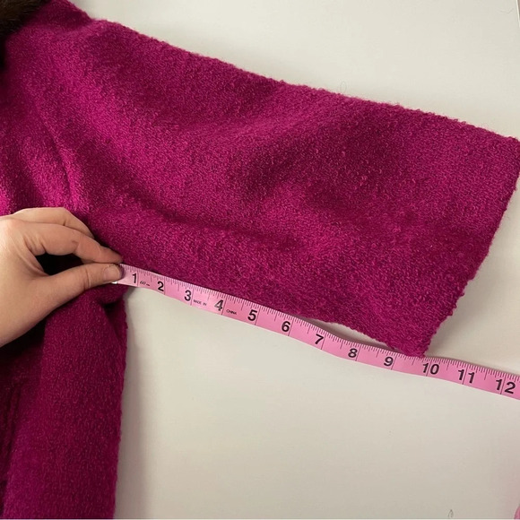 VTG Rencroft Coat Womens XL Pink with Brown Fur Collar Bracelet 3/4 Sleeve - Picture 9 of 11